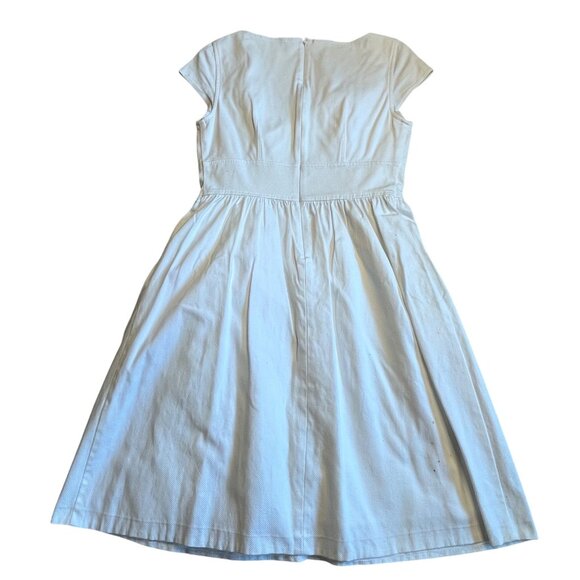 Liz Claiborne Womens White Textured Cap Sleeve Dress Size 8 - Picture 9 of 10